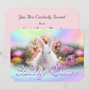 Invitación Pascua feliz con el conejito