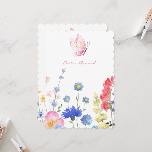 Invitación Pascua Floral Rústica (Anverso/Reverso In Situ)