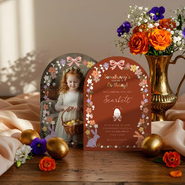 Invitación Pascua floral Somebunny toma foto de cumpleaños