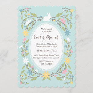 Invitación Pascua floral vintage