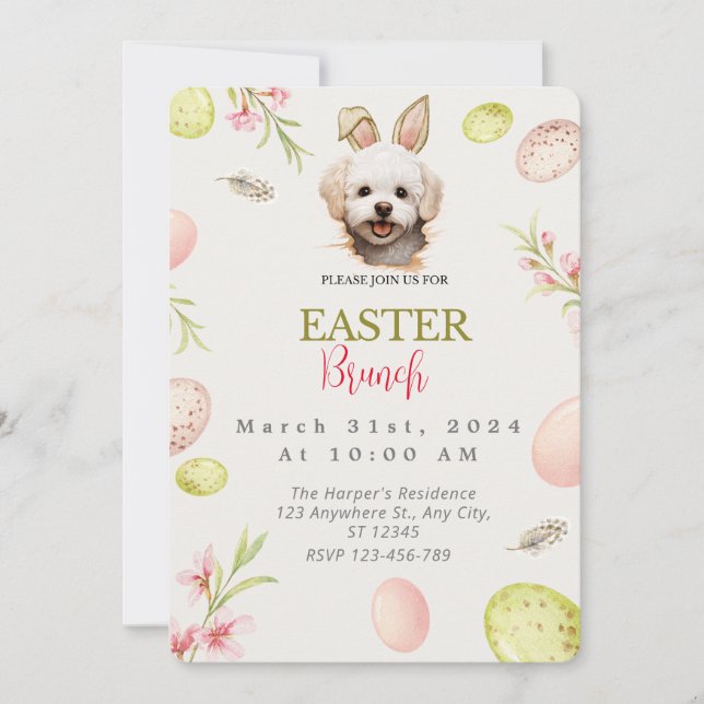 Invitación Pascua maltesa dulce de personalizable (Anverso)
