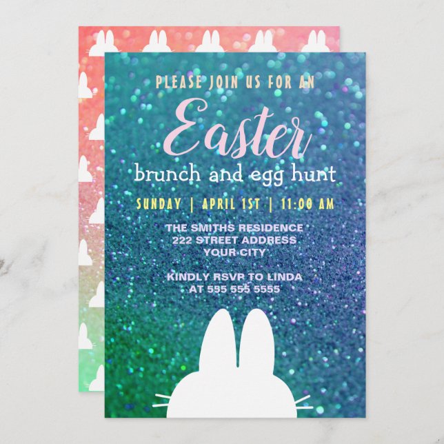 Invitación Pascua moderna (Anverso / Reverso)