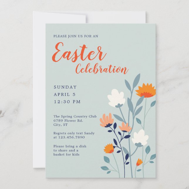 Invitación Pascua moderna grande y audaz (Anverso)