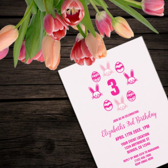 Invitación Pascua Rosada 3 cumpleaños (Subido por el creador)