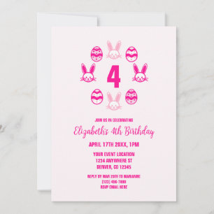 Invitación Pascua Rosada por 4 Años