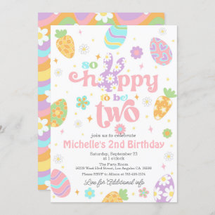 Invitación Pascua tan adorable que será dos cumpleaños