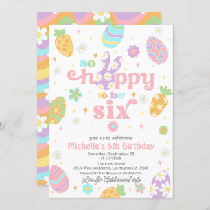 Invitación Pascua tan adorable que será los seis cumpleaños