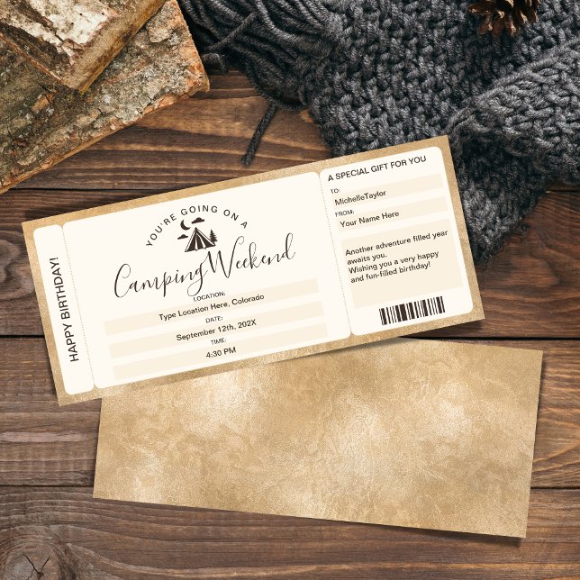 Invitación Pase de Abordaje Sorpresa Ticket Campamento Fin de (Subido por el creador)