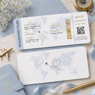 Invitación Pase de Abordar Boleto de Avión Bodas Destino