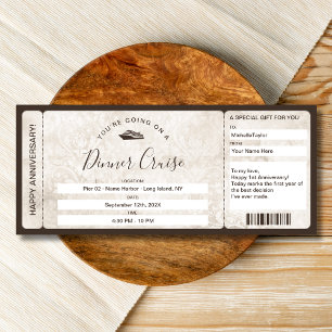Invitación Pase de Abordar Boleto de Cupón Sorpresa Cena Cruc