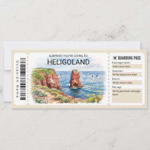 Invitación Pase de Abordar Editable para Viaje a Heligoland