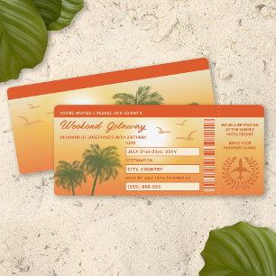 Invitación Pase de Abordar Falso para Escape de Cumpleaños Tr