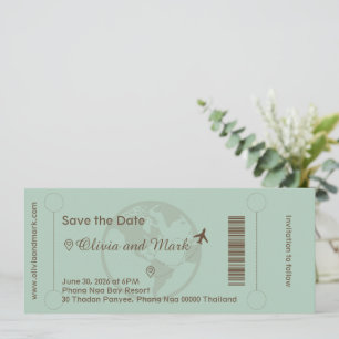 Invitación Pase de Abordar Fecha de Guardado – Sage & Beige