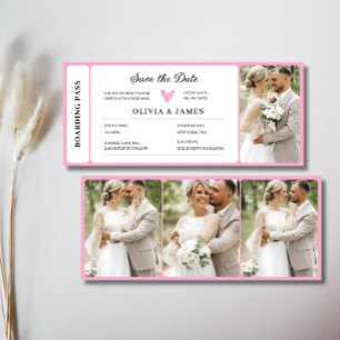 Invitación Pase de Abordar para Boda de Destino Imprimible
