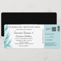 Pase de Abordar para Boda de Destino Palma Tropica