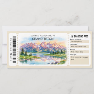 Invitación Pase de Abordar para el Viaje al Parque Nacional G