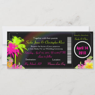 Invitación Pase de abordar PixDezines / palmas gemelas