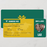 Pase de Abordar Verde Esmeralda y Dorado para Desp
