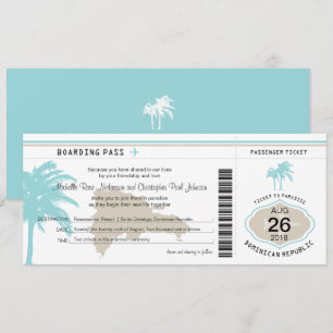 Invitación Pase de embarque al Boda de República Dominicana