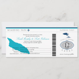 Invitación Pase de embarque boda a Aruba
