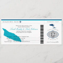 Invitación Pase de embarque boda a Aruba