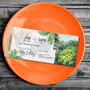 Invitación Pase de embarque de cumpleaños de la empresa Bali