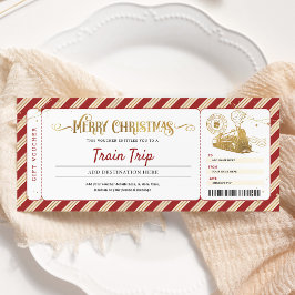 Invitación Pase de embarque de Navidad para viaje en tren reg