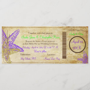 Invitación Pase de embarque de PixDezines+Playa, pez estrella