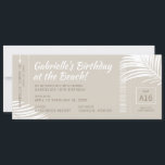 Invitación Pase de embarque de playa tropical Pink Birday Tri<br><div class="desc">Invitación para el viaje de cumpleaños de un amigo de destino de playa para un viaje de avión con tarjeta de embarque. Puede poner los detalles y la información de rsvp en la parte posterior, o cambiarla para incluir cualquier texto personalizado que desee. Los colores y las fuentes se pueden...</div>