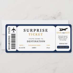 Invitación Pase de embarque de viaje del avión de viaje de Su
