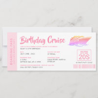 Pase de embarque para crucero de cumpleaños