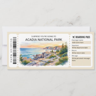 Invitación Pase de embarque para viaje al Parque Nacional Aca