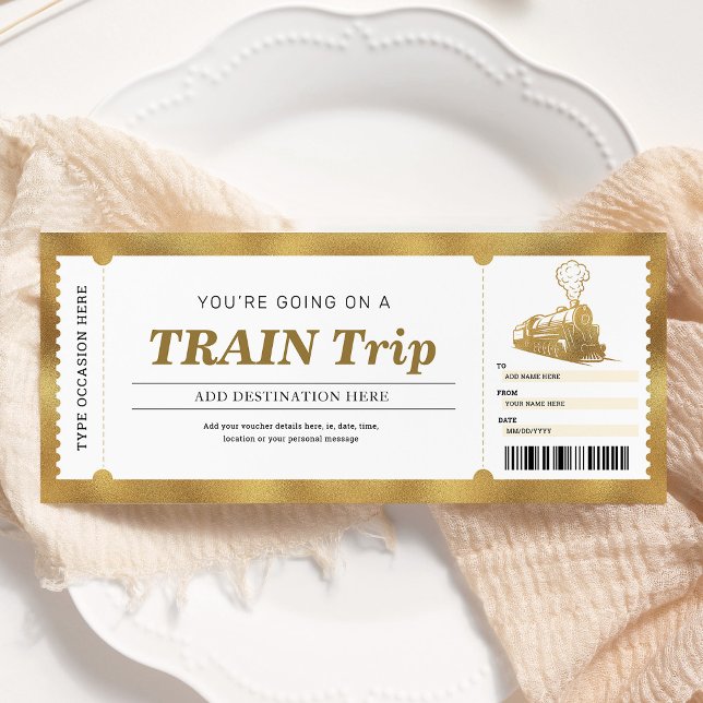 Invitación Pase de embarque para viaje en tren dorado Vale re (Subido por el creador)