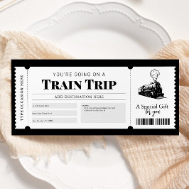 Invitación Pase de embarque para viaje en tren Entrada regalo
