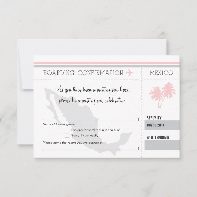 Invitación Pase de embarque RSVP a MÉXICO (Anverso)