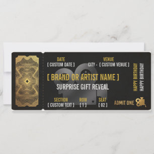 Invitación Pase de Entrada de Concierto de Oro de Lujo VIP Re