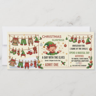 Invitación Pase de Entrada para una Experiencia con Santa