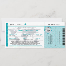 Invitación Pase de internado para graduados verde azulados