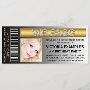 Invitación Pase VIP Cumpleaños