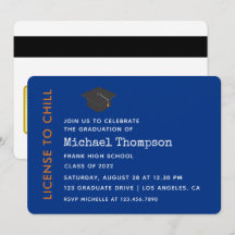 Pase VIP para fiesta de graduación azul y naranja