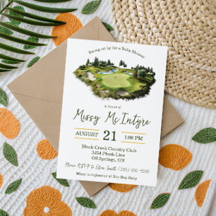 Invitación Pasen a saludar, Baby Shower con tema de Golf
