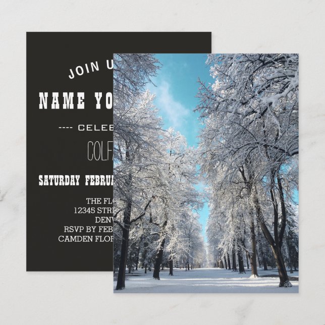 Invitación paseo de invierno por el parque (Anverso / Reverso)