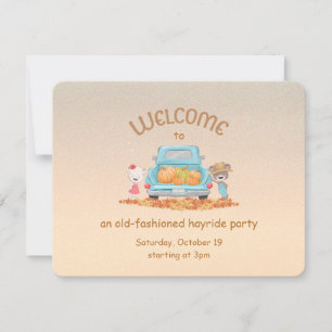 Invitación Paseo en carruaje personalizado de bienvenida otoñ