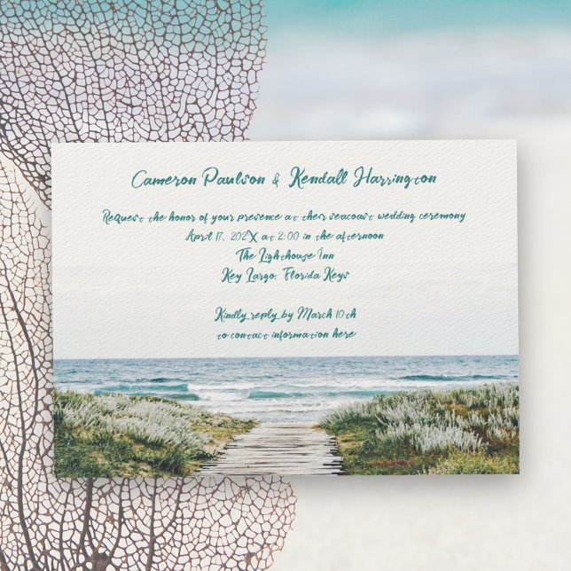 Invitación Paseo marítimo junto a la costa Pluma manuscrita B (Subido por el creador)