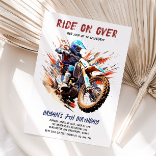 Invitación Paseo Por La Carreras De Boy Motocross 7 cumpleaño