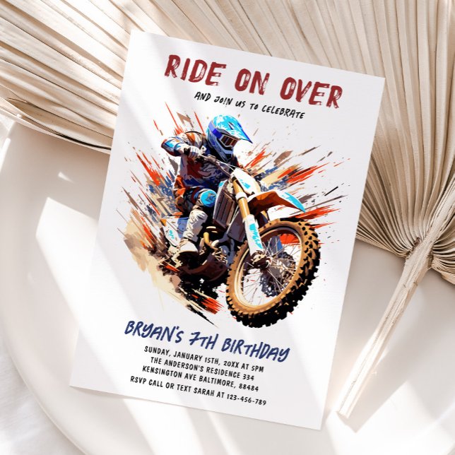 Invitación Paseo Por La Carreras De Boy Motocross 7 cumpleaño (Subido por el creador)