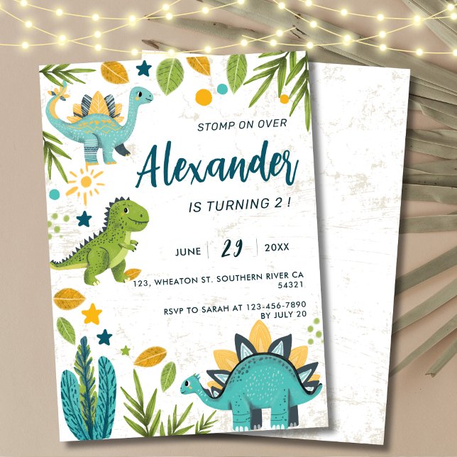 Invitación Paseo por los niños tiranosaurios cumpleaños (Subido por el creador)