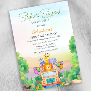 Invitación Paseo Salvaje Safari – Cumpleaños de Jungla para n