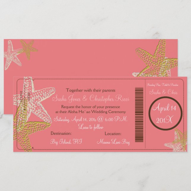 Invitación Pases de embarque de PixDezines+Invitaciones de pe (Anverso / Reverso)