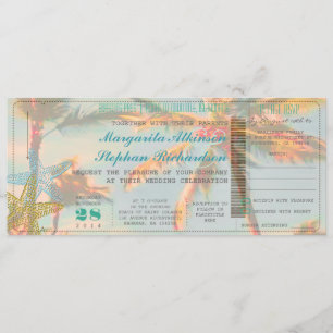 Invitación Pases de embarque PixDezines + Boda de playa de ép